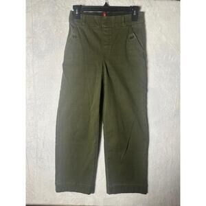 SPANX Stretch Twill Cropped Wide Leg‎ in Soft Sage Khaki Pants Small